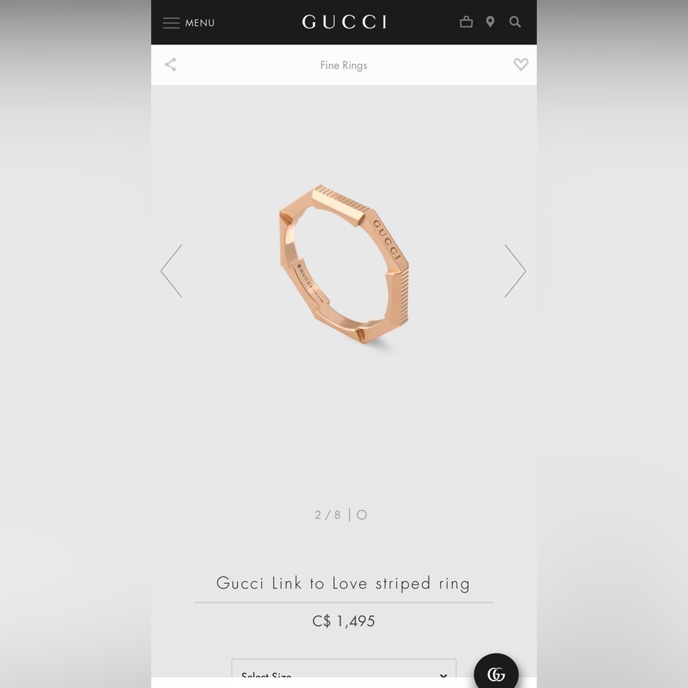 Gucci link to love striped ring - Picture 2 of 4